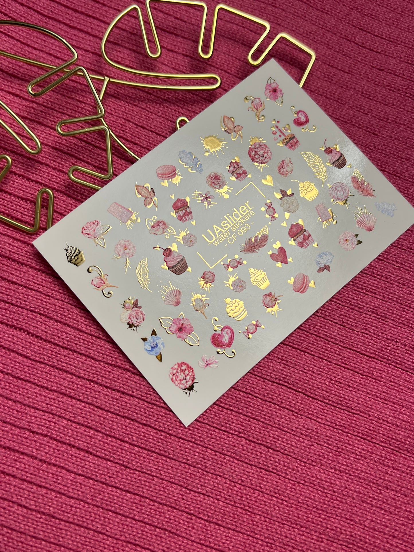 Nail Water Decal CF-093 | Cupcakes, Roses & Sweets Nail Art Stickers | Floral Dessert Water Slide Decals