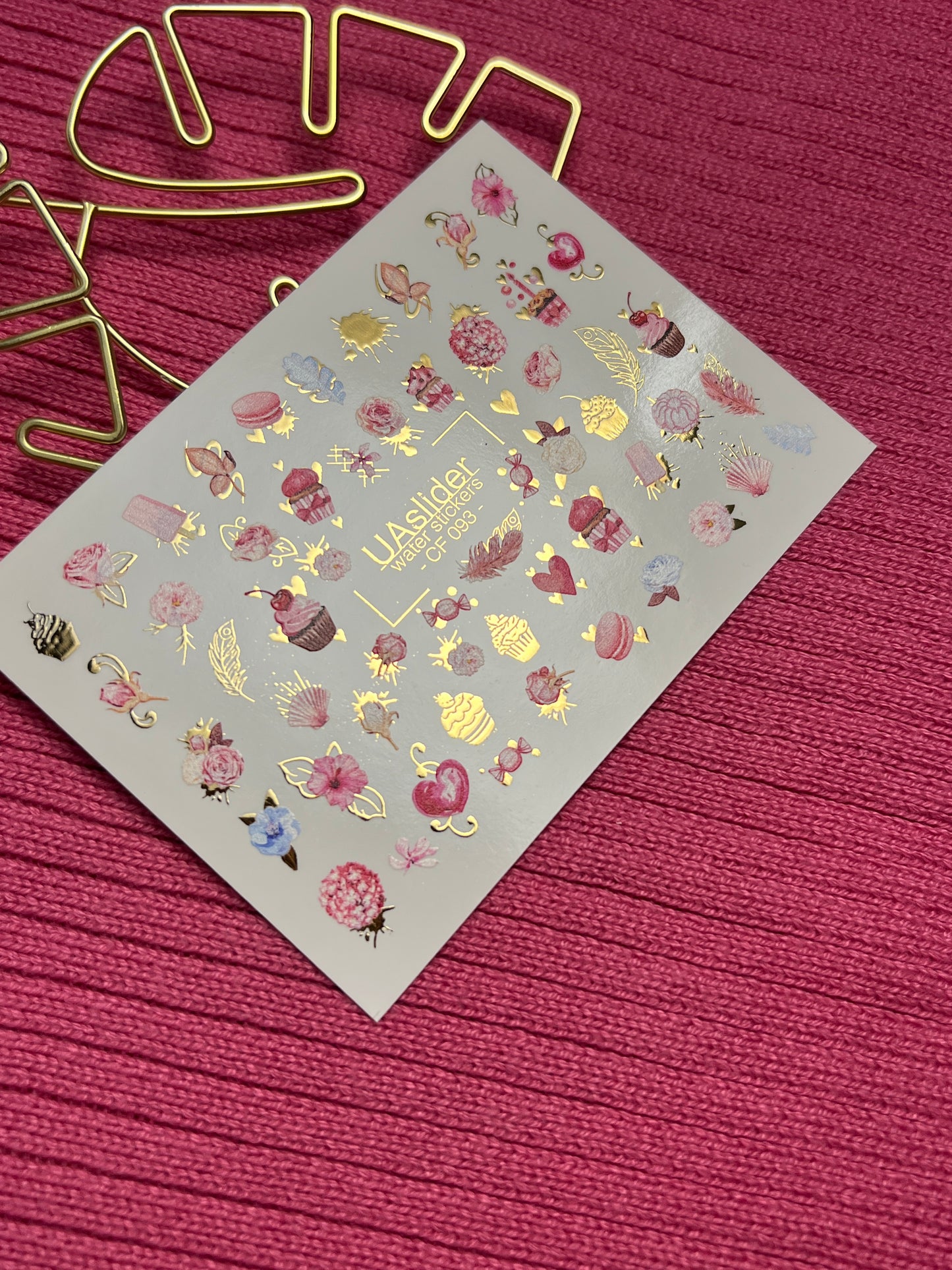 Nail Water Decal CF-093 | Cupcakes, Roses & Sweets Nail Art Stickers | Floral Dessert Water Slide Decals