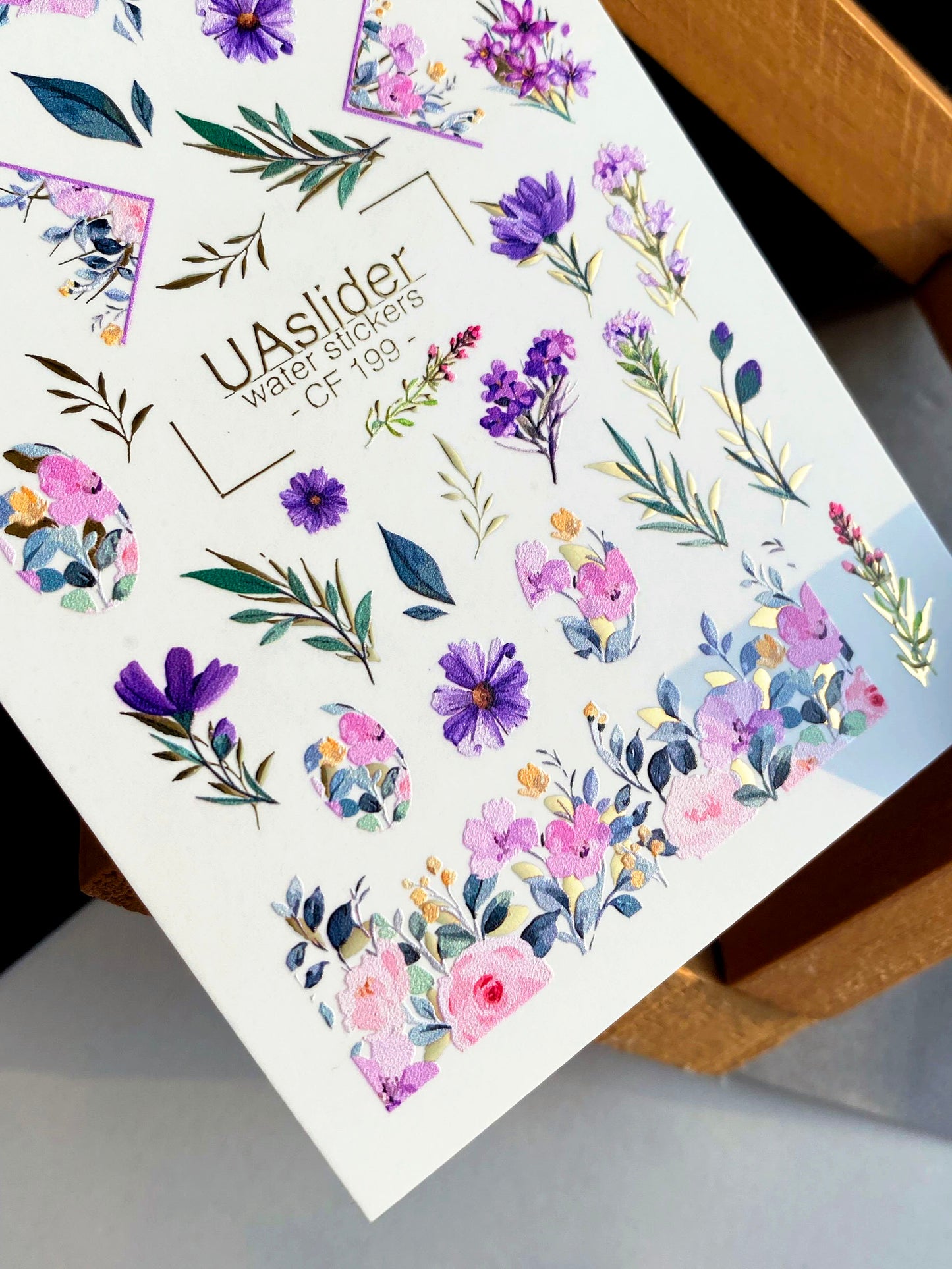 Nagel Wasserabziehbild CF-199 | Nagel Wasserabziehbilder | Sanfte florale & botanische Muster