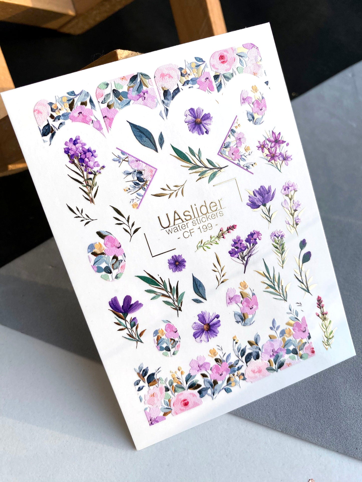 Nagel Wasserabziehbild CF-199 | Nagel Wasserabziehbilder | Sanfte florale & botanische Muster