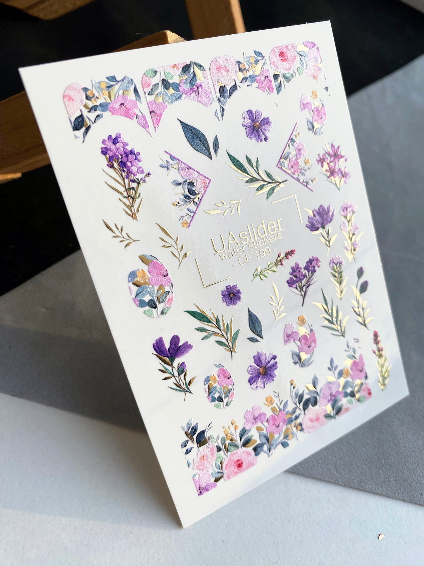 Nagel Wasserabziehbild CF-199 | Nagel Wasserabziehbilder | Sanfte florale & botanische Muster