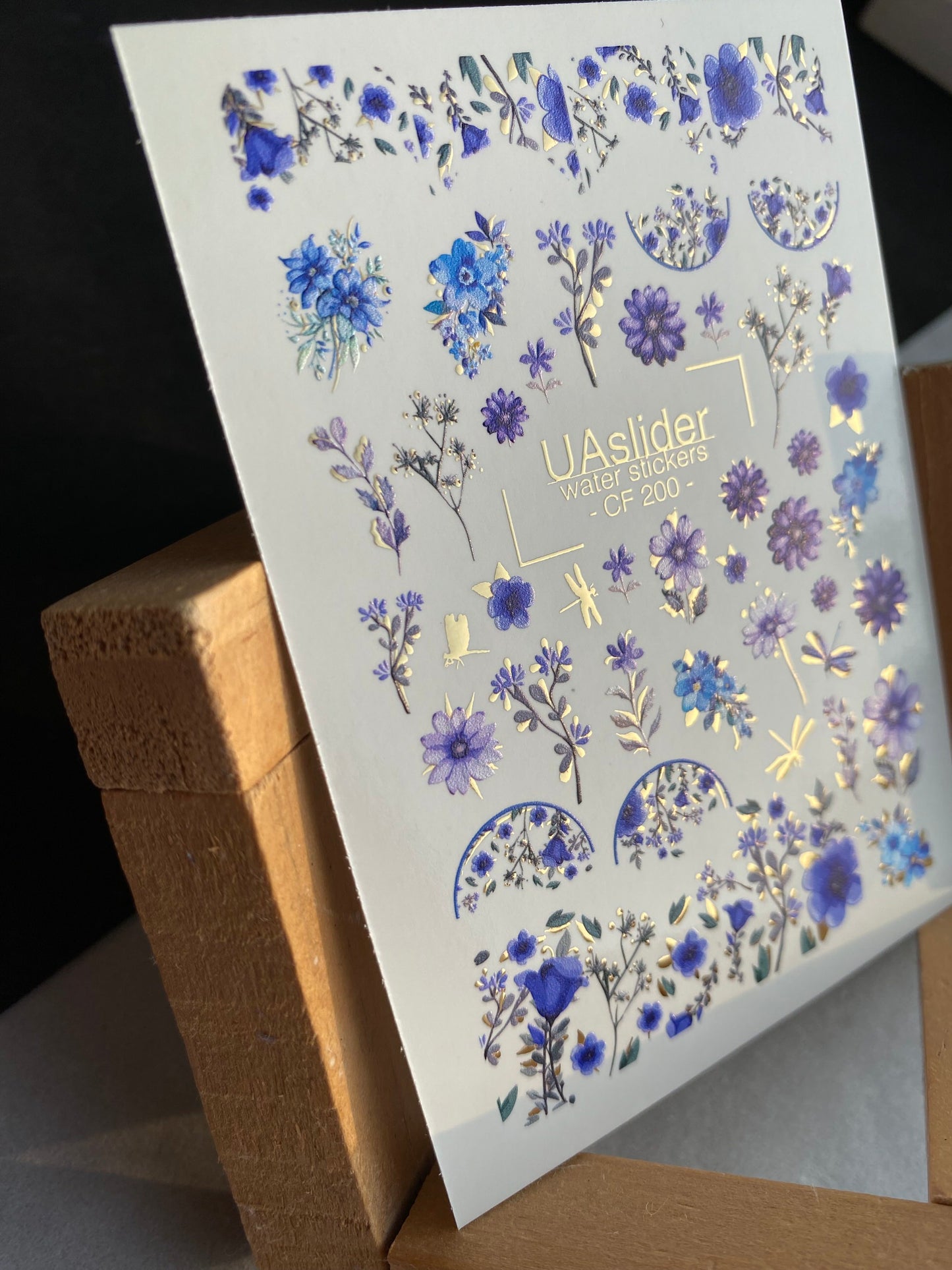 Nagel Wasserabziehbild CF-200 | Nagel Wasserabziehbilder | Blaue & Violette Blumenmuster