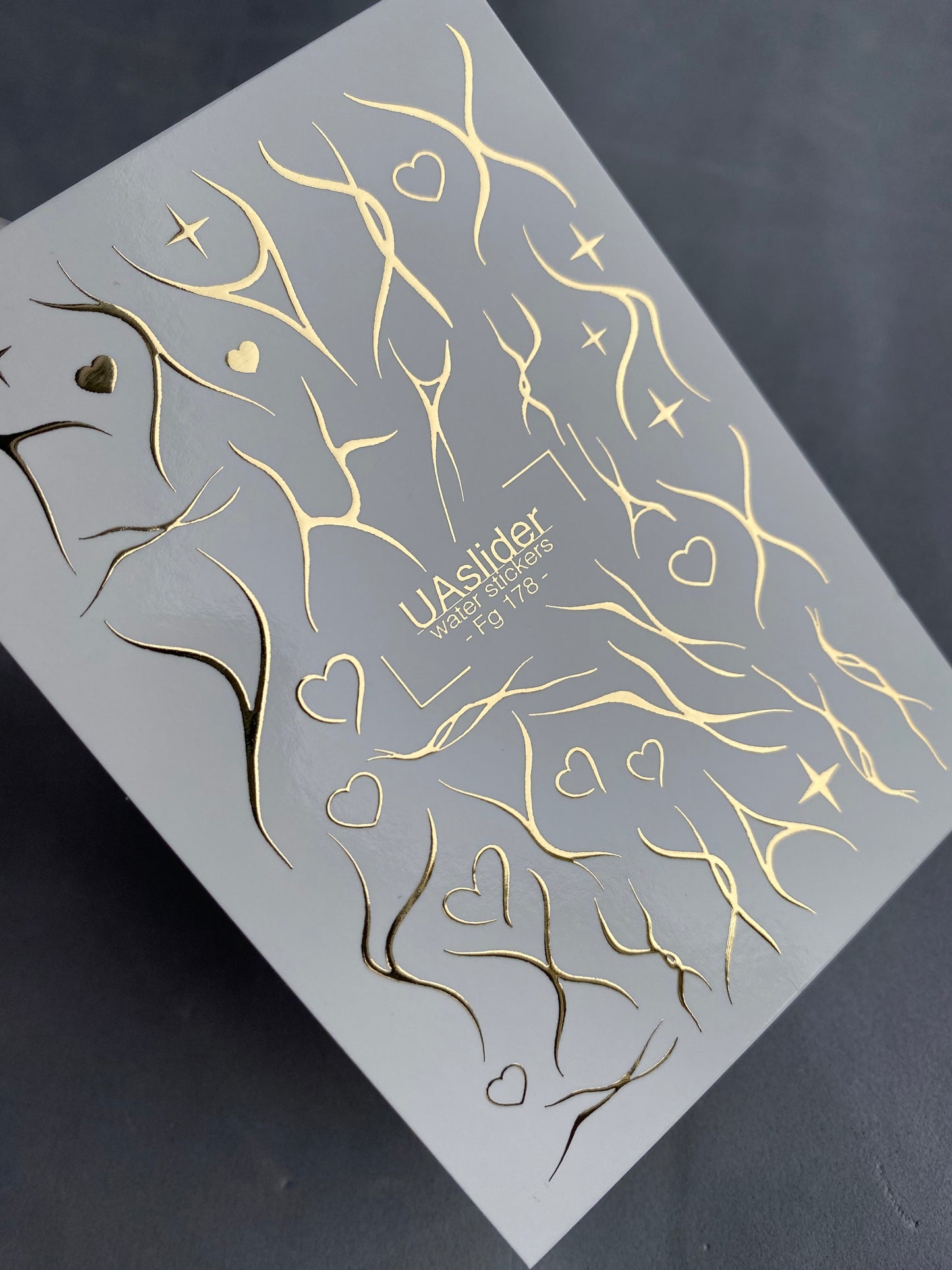 Nagel Water Decal Fg-178 | Gouden Folie Water Slide Nagel Decals | Abstracte Lijnen & Minimalistische Accenten