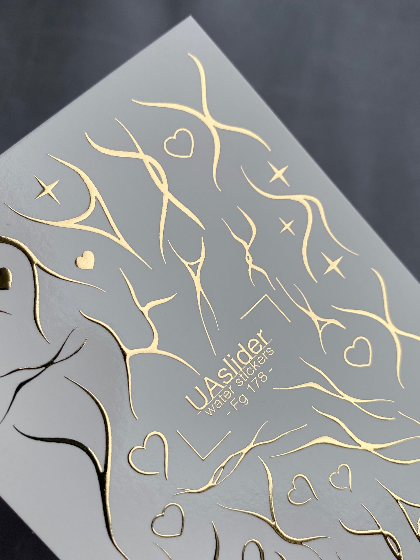 Nagel Water Decal Fg-178 | Gouden Folie Water Slide Nagel Decals | Abstracte Lijnen & Minimalistische Accenten