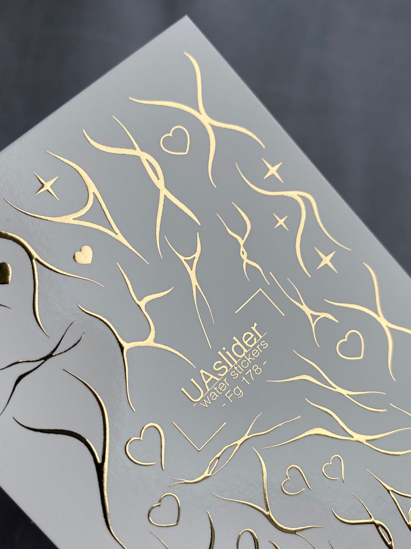 Nagel Water Decal Fg-178 | Gouden Folie Water Slide Nagel Decals | Abstracte Lijnen & Minimalistische Accenten