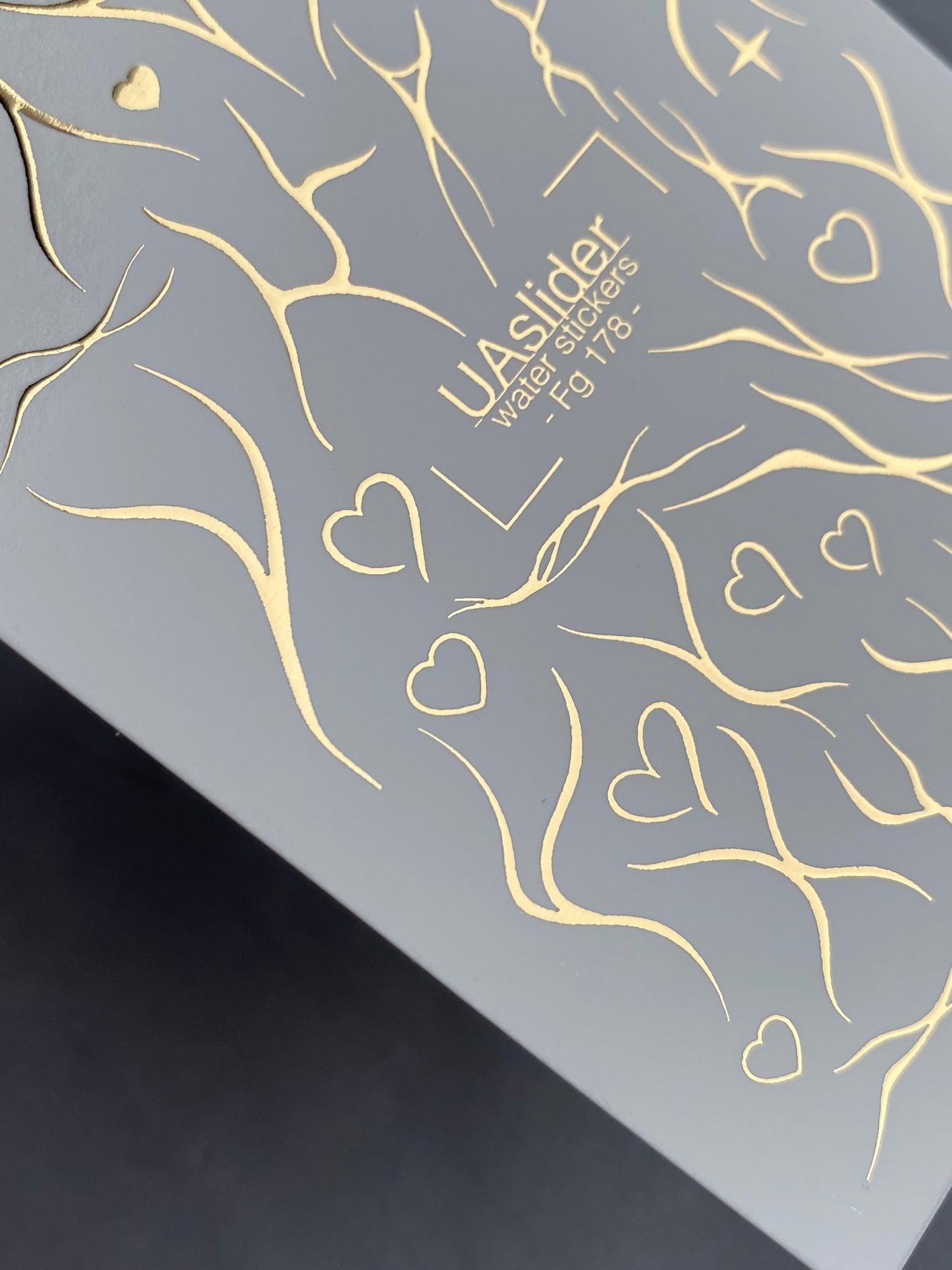 Nagel Water Decal Fg-178 | Gouden Folie Water Slide Nagel Decals | Abstracte Lijnen & Minimalistische Accenten