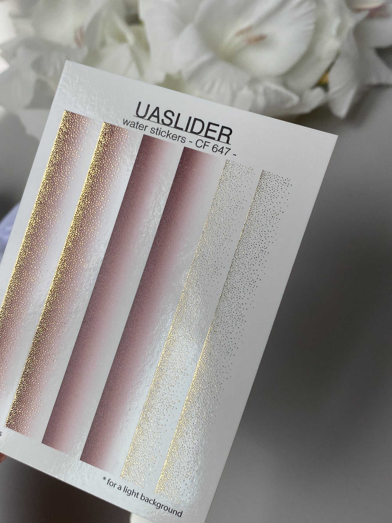 Nagel Wasserabziehbild CF-647 | Farbverlauf Wasserfolien Nagelabziehbilder | Burgunder Ombre mit Goldglitzer