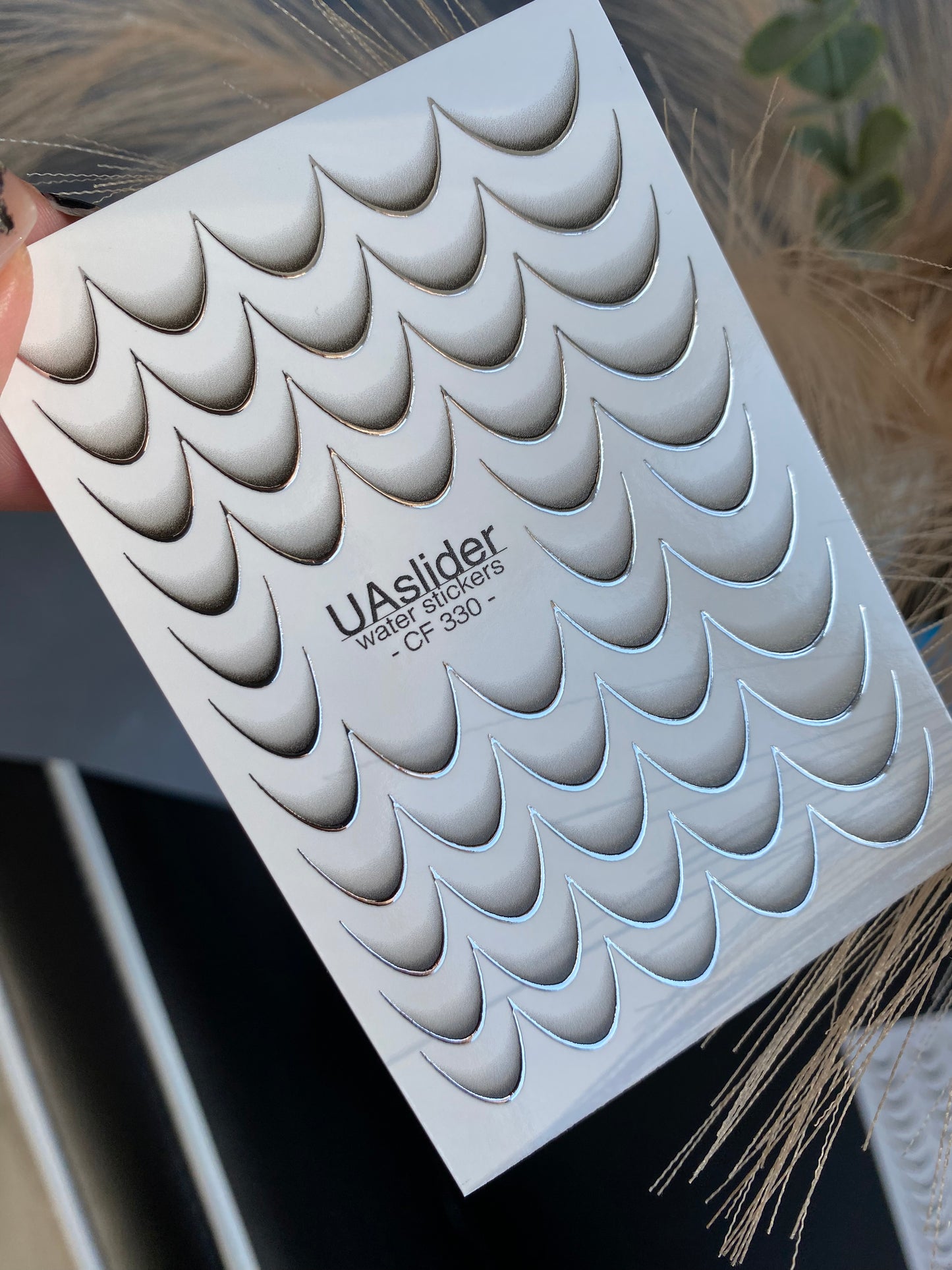 Adesivo de Água para Unhas CF-330 | Adesivos para Unhas com Transferência de Água Francesa | Pontas em Degradê Nude Esfumado