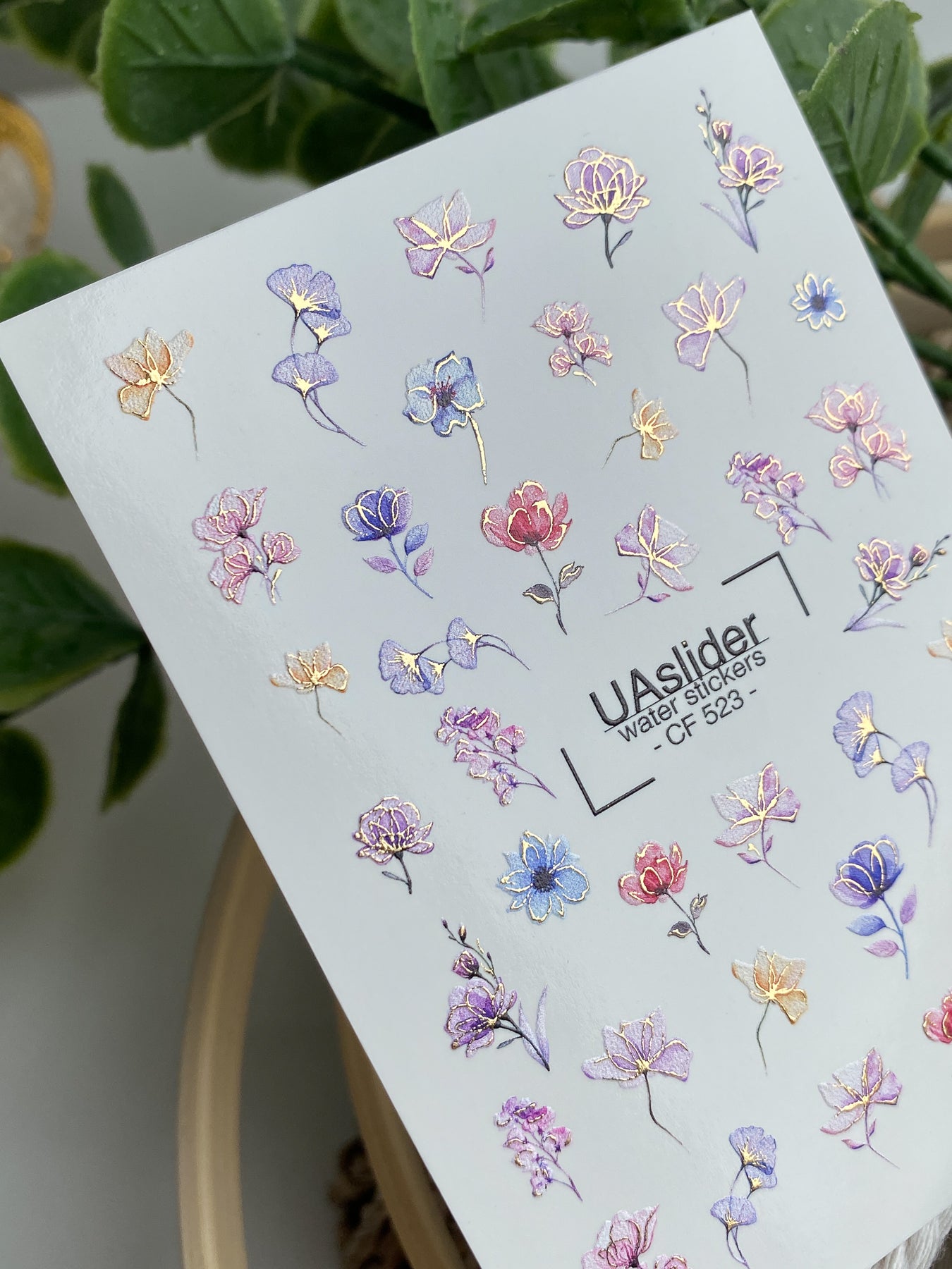 Nagel Wasserabziehbild CF-523 | Wasserabziehbare Nagelaufkleber mit Pastellblumen | Elegante florale Nagelkunst