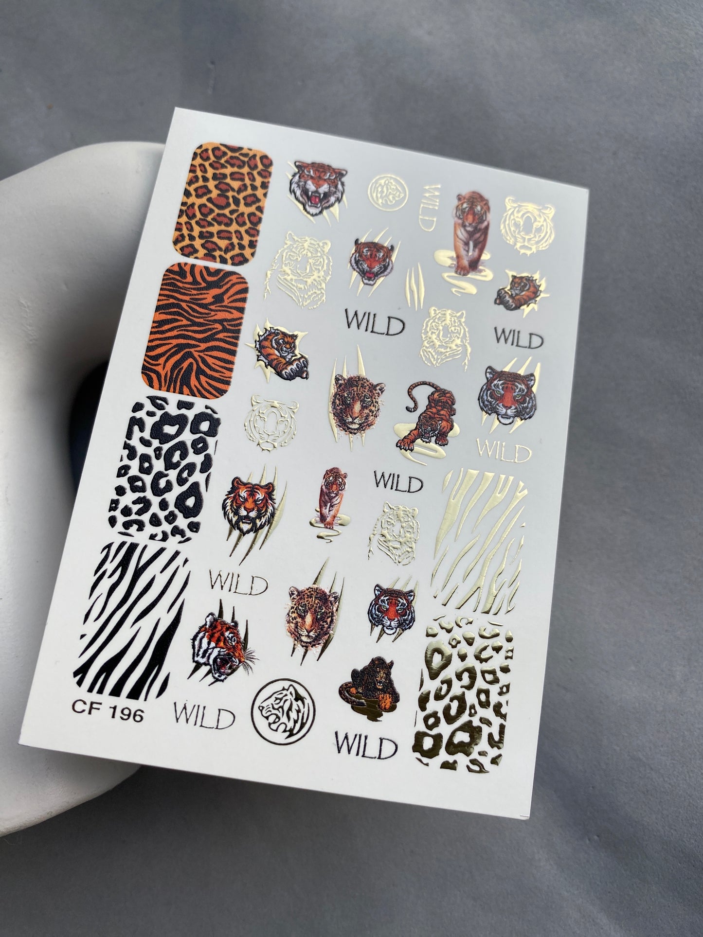 Nagel Wasserabziehbild CF-196 | Nagel Wasserabziehbilder | Wilde Tiere & Leopard-/Tigerdrucke