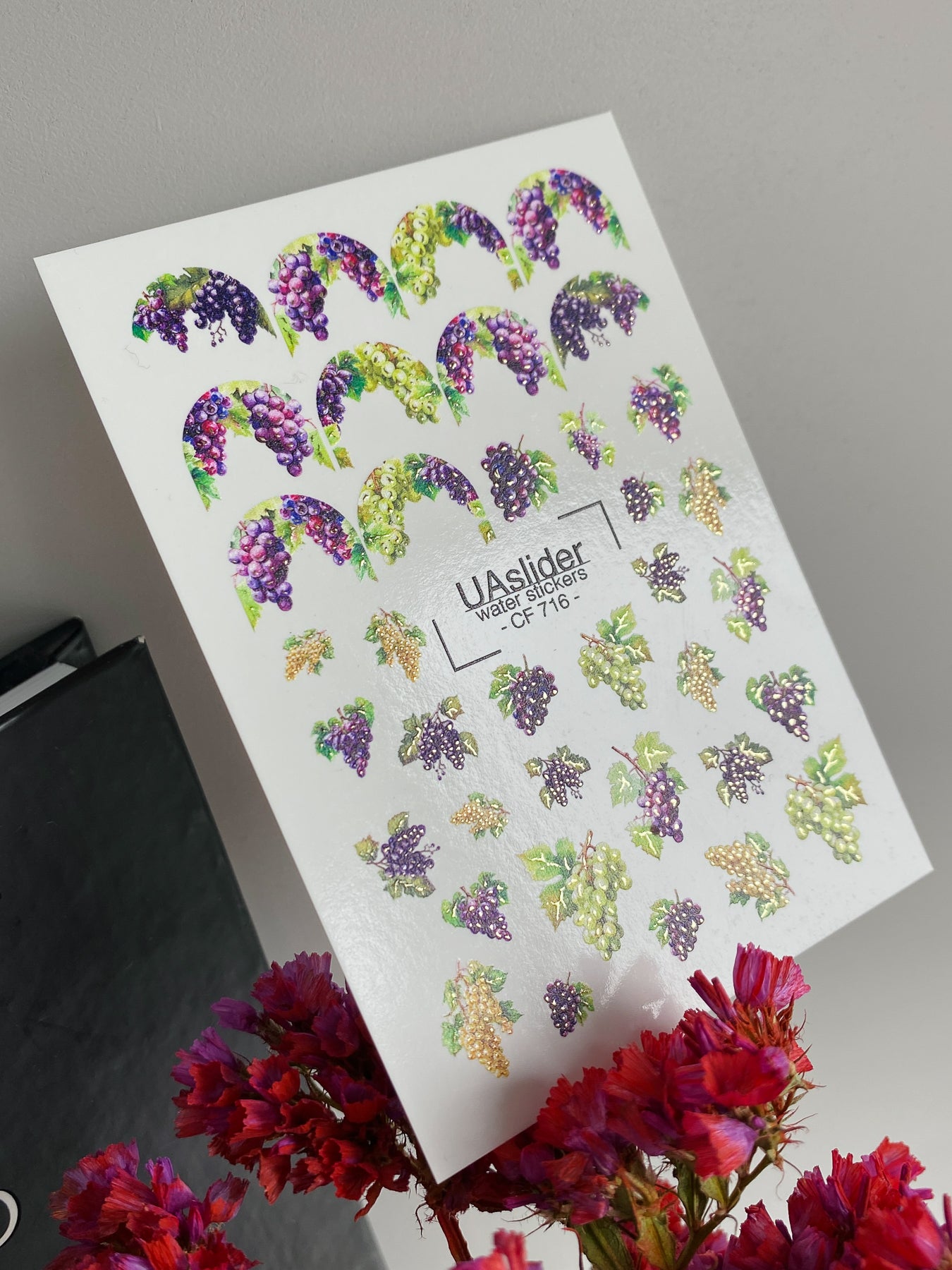 Nagel Wasserabziehbild CF-716 | Wasserfolien Nagelabziehbilder | Französisches Traubenranken Design
