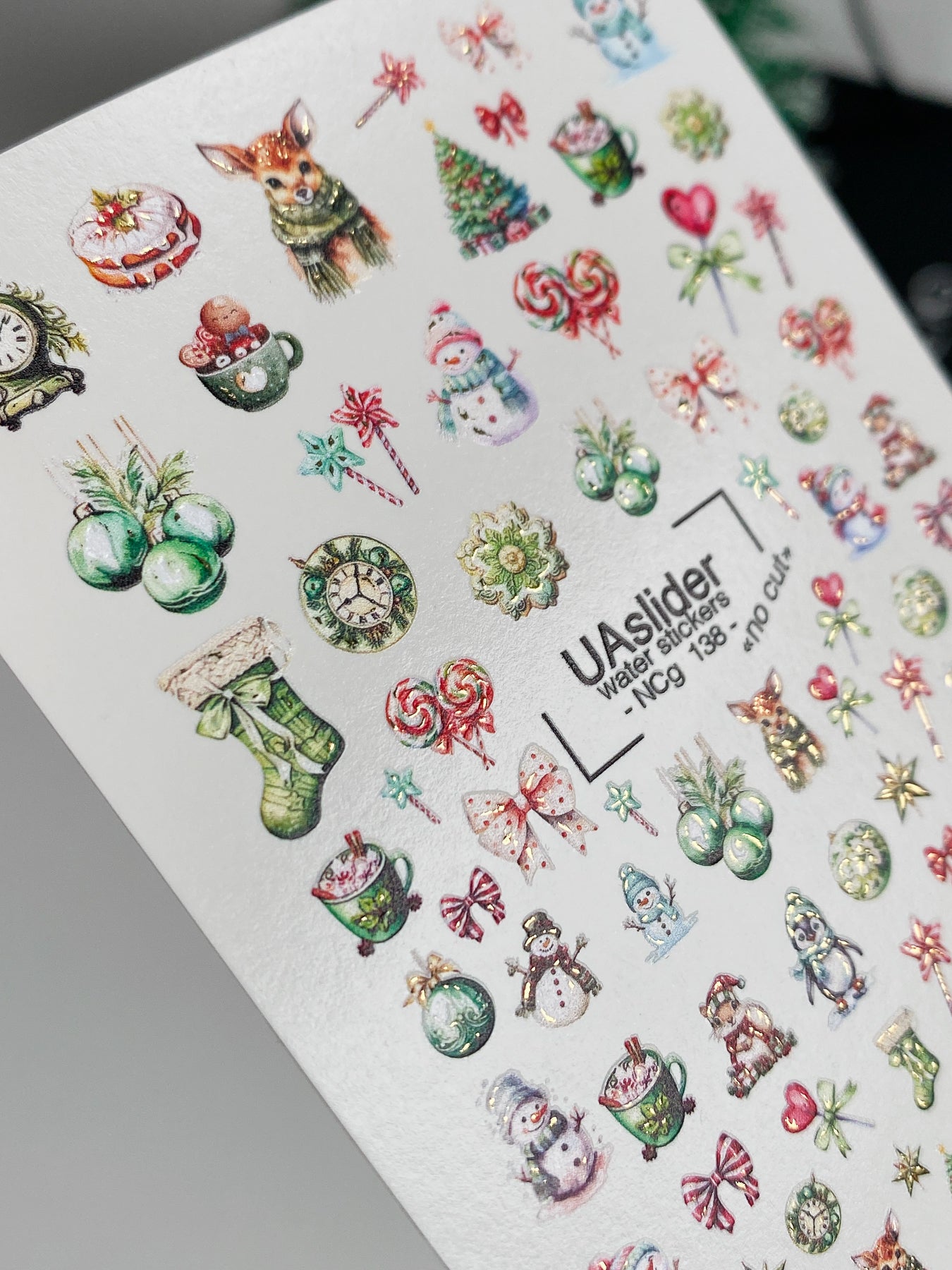 Nagel Wasserabziehbild NCg-138 | Weihnachts Wasserfolien Nagelabziehbilder | Festliche Feiertagsmotive