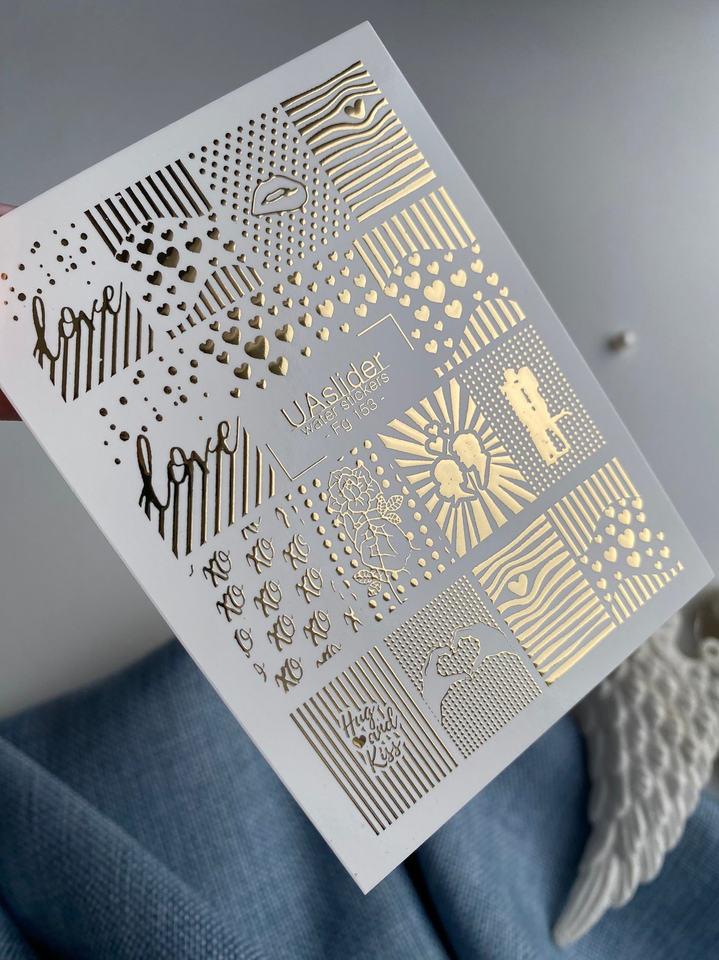 Nagel Water Decal Fg-153 | Gouden Folie Water Slide Nagel Decals | Geometrische & Romantische Patronen