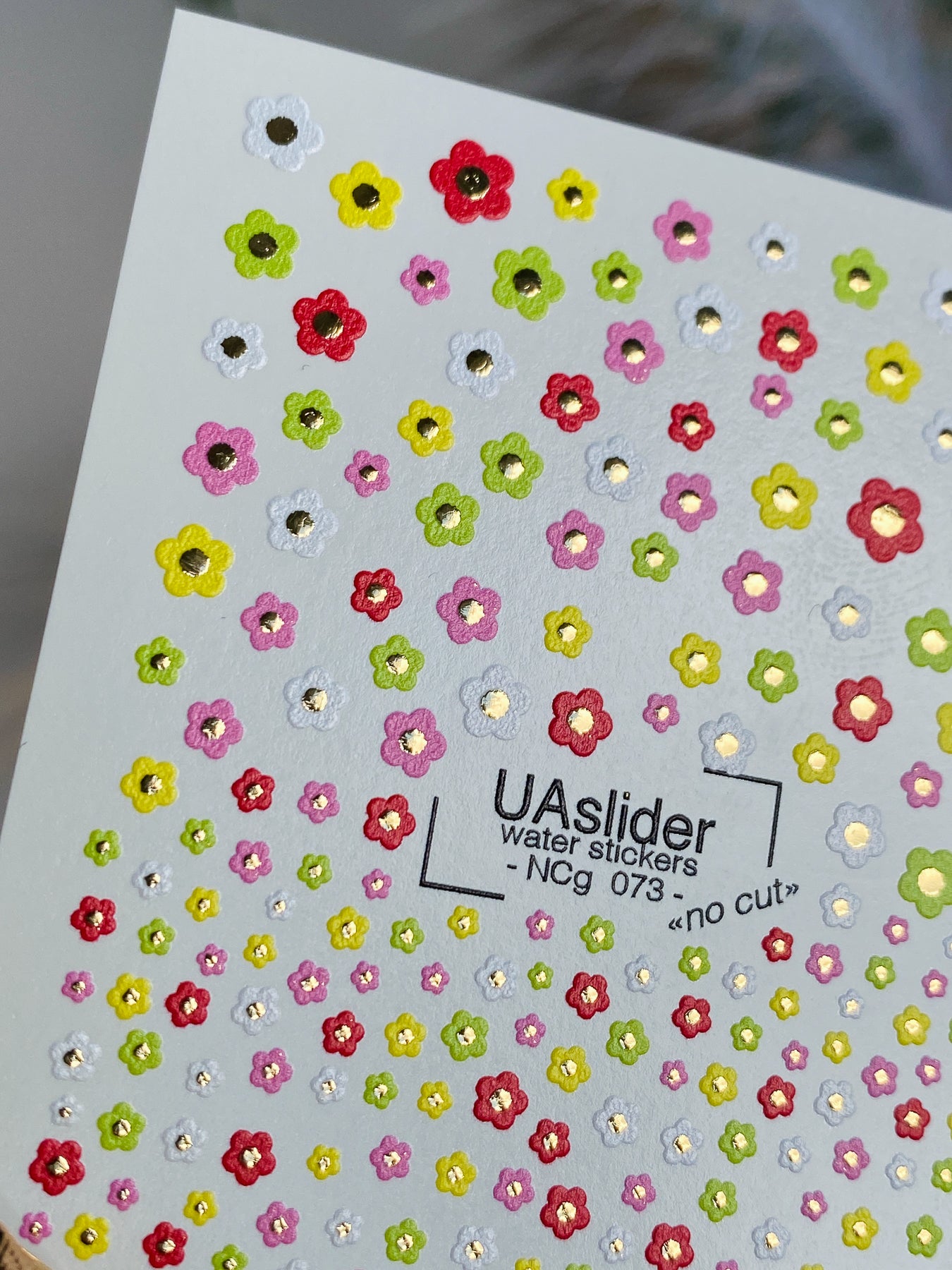 Nagel Water Decal NCg-073 | Water Slide Nagel Decals Mini Kleurrijke Bloemen | Rode, Gele, Roze en Witte Bloesems