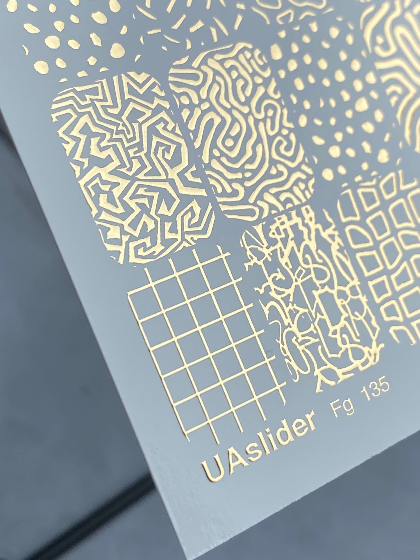 Nálepky na nehty Fg-135 | Vodní nálepky na nehty se zlatými abstraktními vzory | Geometrické nehtové umění