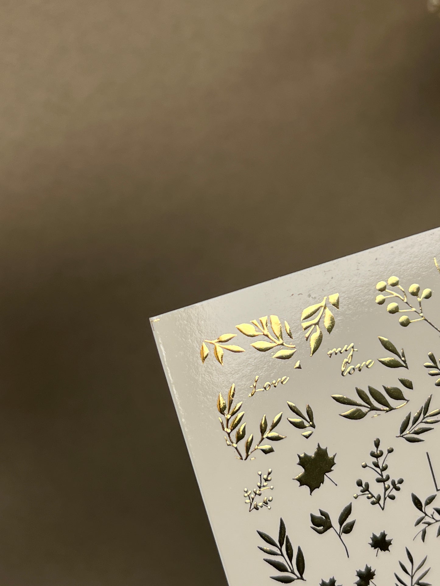 Nagel Wasserabziehbild Fg-166 | Goldfolie Wasserabzieh-Nagelaufkleber | Herbstblätter & Botanische Akzente