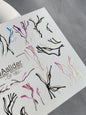 Nagel Wasserabziehbild CF-180 | Abstrakte Nagel Wasserabziehbilder | Bunte & Goldene Wellenlinien Designs