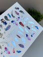 Nagel Wasserabziehbild CF-427 | Bunte Federn Wasserfolien Nagelabziehbilder | Vögel & Boho Nagelkunst