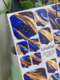 Pediküre Nagelfolien mwf-017 | Nagelfolien für Pediküre | Tiefblauer Marmor mit Goldfolie