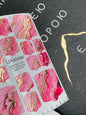 Pediküre Nagelfolien mwf-016 | Nagelfolien für Pediküre | Rosa Marmor mit Goldfolie