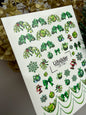 Nagel Water Decal CF-740 | Water Slide Nagel Decals | Groene Kerstversieringen en Feestelijke Strikken