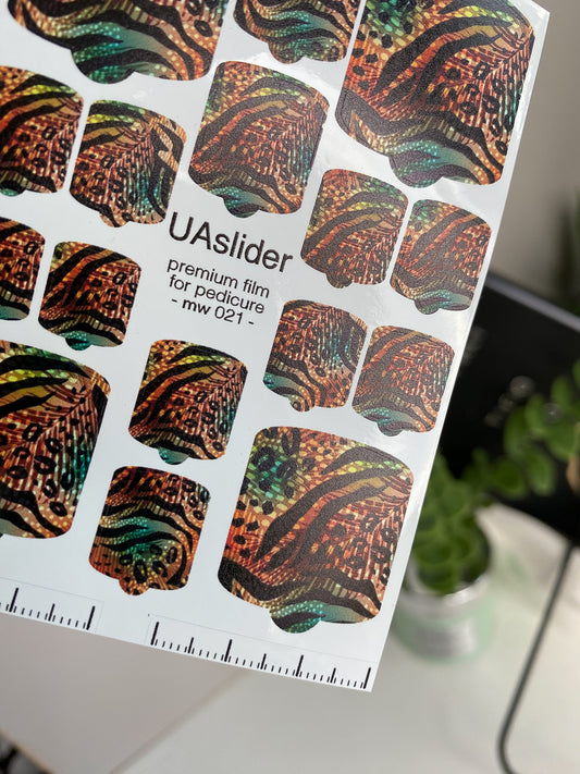 Pedicure nail wrap films mw-021