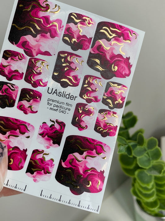 Pedicure nail wrap films mwf-040