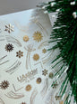 Nail Water Decal Fg-303 | Water Slide Nail Decals | Gold Snowflakes with Minimalist Lines