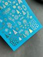 Nail Water Decal CF-021 | Winter Nail Water Decals, Snowflakes, Trees, and Gold Foil Accents