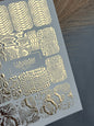 Calcomanía de agua para uñas Fg-211 | Calcomanías para uñas deslizantes de agua | Patrón de piel de serpiente en foil dorado