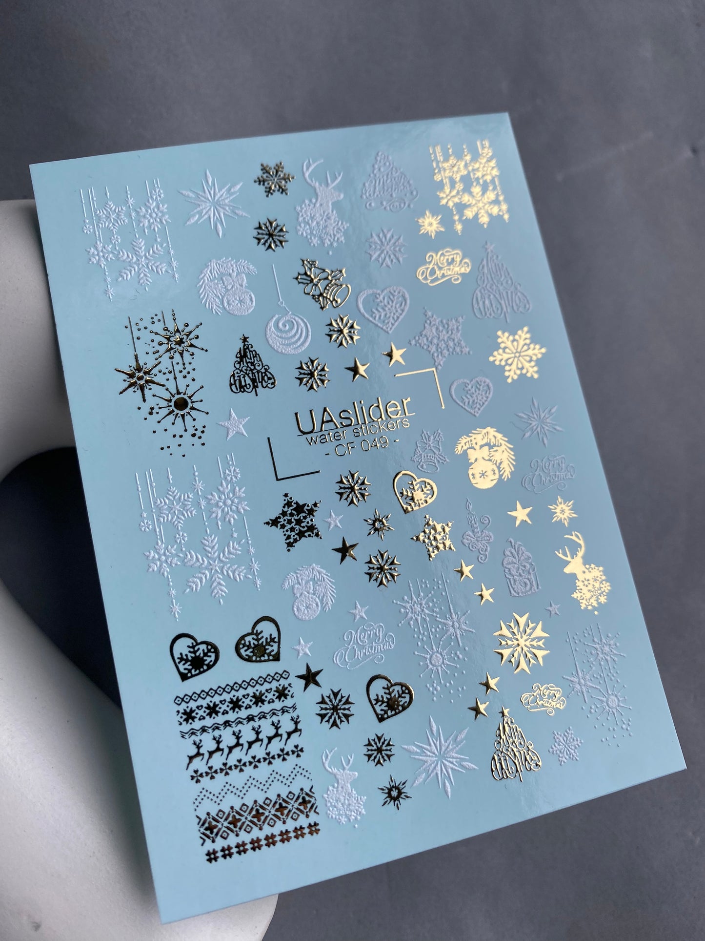 Nail Water Decal CF-049 | Christmas Nail Water Decals | Snowflakes, Reindeer & Festive Ornaments