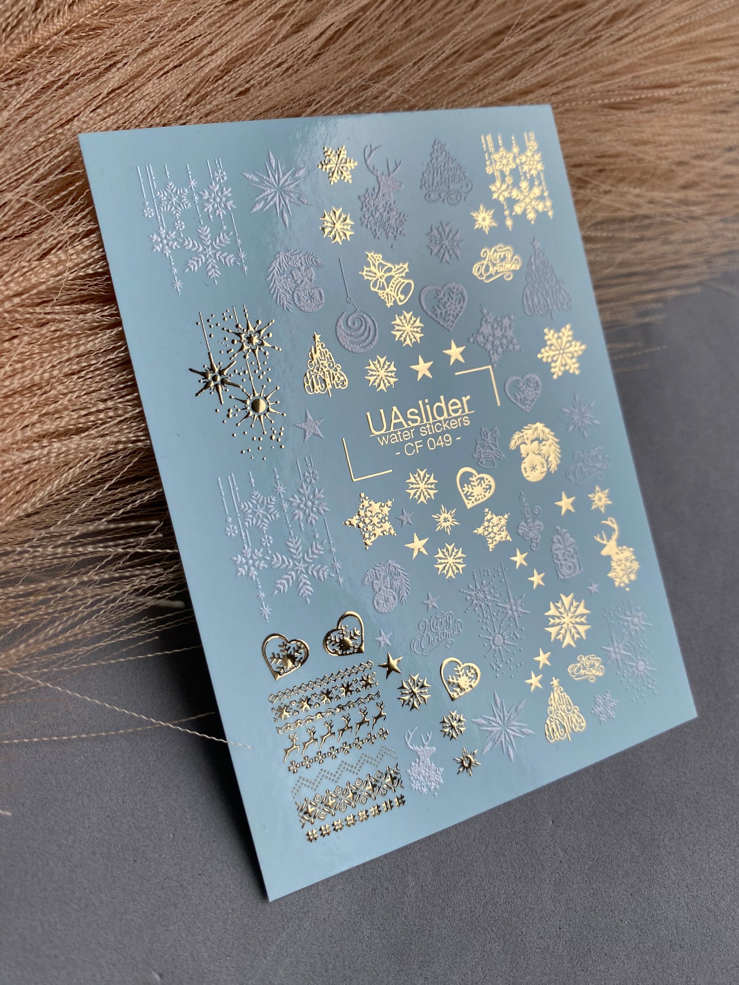 Nail Water Decal CF-049 | Christmas Nail Water Decals | Snowflakes, Reindeer & Festive Ornaments