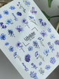 Nagel-Wasserabziehbild CF-544 | Wasserabzieh-Nagelaufkleber mit blauen Wildblumen | Kornblumen- & Vergissmeinnicht-Nagelkunst