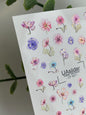 Décalcomanie d'ongles à l'eau CF-507 | Décalcomanies à glisser à l'eau pour ongles avec fleurs sauvages | Art floral coloré pour ongles