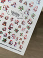 Nagel Wasserabziehbild NCg-133 | Wasserfolien Nagelaufkleber mit Weihnachtsmann und Schneemännern | Weihnachts Nagelkunst