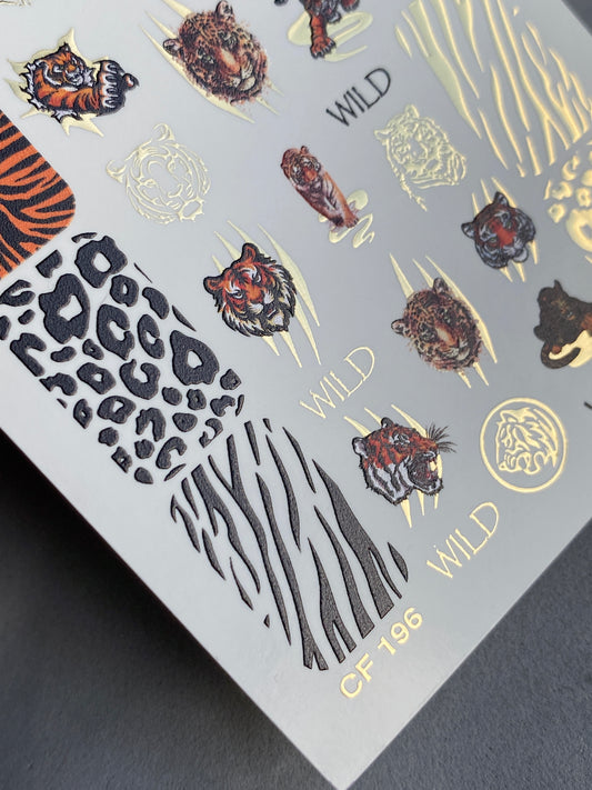 Nagel Wasserabziehbild CF-196 | Nagel Wasserabziehbilder | Wilde Tiere & Leopard-/Tigerdrucke