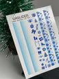 Nagel Wasserabziehbild CF-705 | Weihnachts Wasserfolien Nagelabziehbilder | Blaues Farbverlauf und Feiertagsornamente