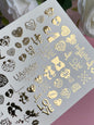 Nagel Water Decal Fg-124 | Water Slide Nagel Decals met Gouden Hartjes & Liefdescitaten | Romantische Valentijn