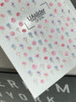 Nagel Wasserabziehbild CF-579 | Wasserabziehbare Nagelaufkleber mit bunten Blumen | Rosa, Lila und Blaue Blumen Nagelkunst