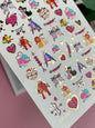 Nail Water Decal CF-087 | Cute Animal Couples Water Slide Nail Decals | Love Birds, Cats, Sloths & Lions