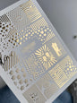 Nagel Water Decal Fg-153 | Gouden Folie Water Slide Nagel Decals | Geometrische & Romantische Patronen