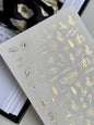 Nagel Wasserabziehbild Fg-232 | Wasserfolien Nagelabziehbilder | Goldfolie Blumen & Schmetterlinge