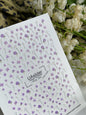 Calcomanía de agua para uñas NCg-053 | Calcomanías deslizantes para uñas | Flores moradas y dientes de león blancos