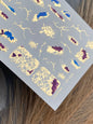 Nail Water Decal CF-023 | Abstract Nail Water Decals with Gold Foil | Cracked Effect