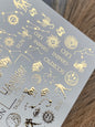 Nagel Wasserabziehbild Fg-063 | Goldfolie Wasserabziehbare Nagelaufkleber | Sternzeichen & Sternbilder
