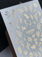 Nagel Wasserabziehbild Fg-090 | Goldfolie Wasser-Schiebefolie Nagelabziehbilder | Wildblumen & Botanische Zweige