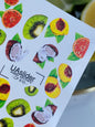 Nagel Wasserabziehbild CF-610 | Tropische Frucht Wasserfolien Nagelabziehbilder | Kiwi, Kokosnuss & Zitrus Nagelkunst