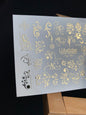 Nagel Wasserabziehbild Fg-142 | Wasserabzieh-Nagelaufkleber mit goldenen Wirbeln und Ornamenten | Elegante Nagelkunst
