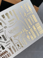 Nagel Water Decal Fg-148 | Water Slide Nagel Decals met Gouden Ritsen en Barcode | Modieuze Stijl Nagelkunst