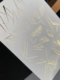 Nagel Wasserabziehbild Fg-221 | Wasserfolien Nagelabziehbilder | Goldfolie Geometrische Linienkunst